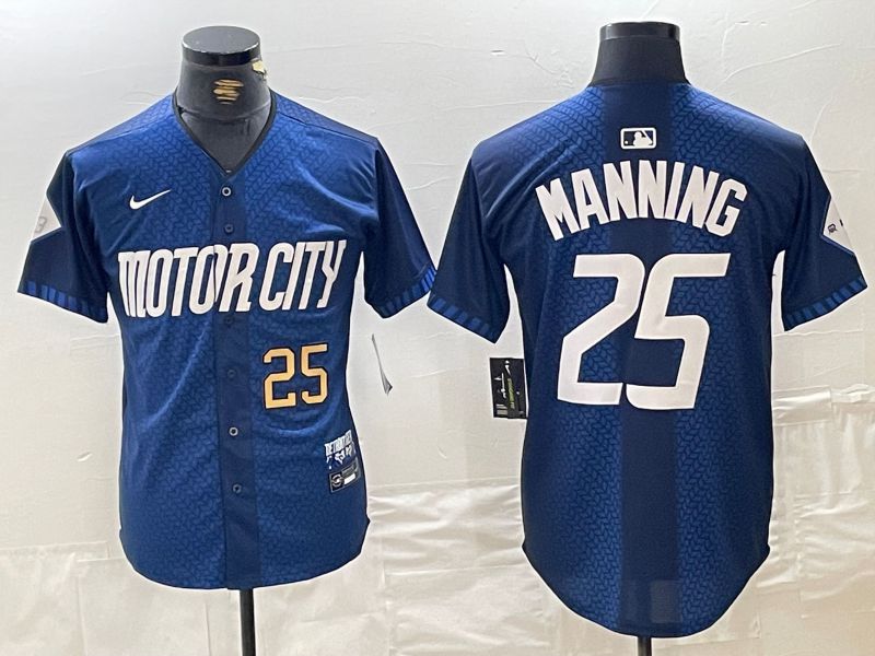 Men Detroit Tigers 25 Manning Blue City Edition Nike 2024 MLB Jersey style 3